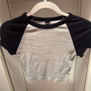 SHEIN Black and Gray Raglan Tee